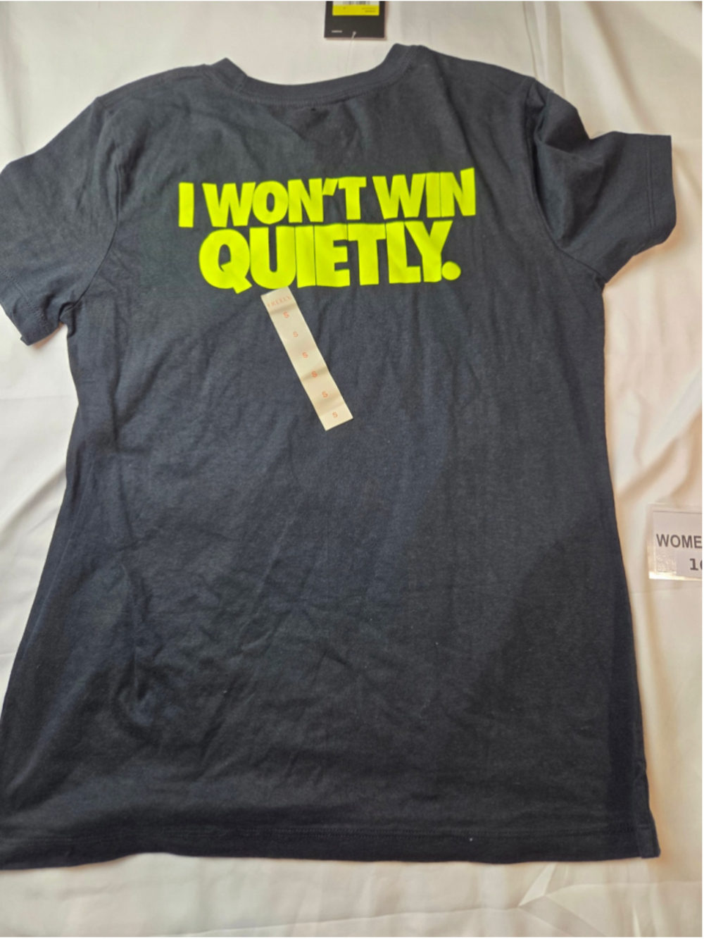 Women's Nike Short Sleeve Tee Size S Black Neon Yellow #1649